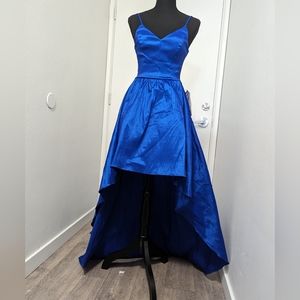 B Darlin High Low Blue Prom Dress